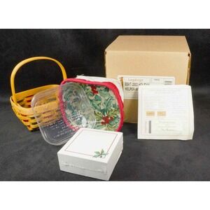 Longaberger 2003 Holiday Helper Basket Stuck On You Liner Protector Notes Flyer